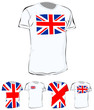 set of uk t shirt isolated on white background