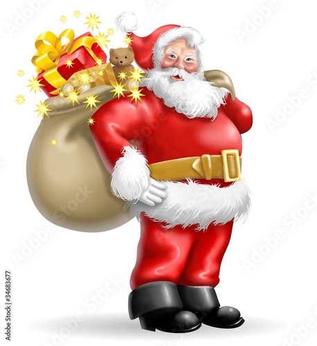 Illustration: babbo natale con sacco babbo natale con sacco