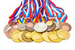 Sports Medal of the Russian Federation. Isolated on white backgr