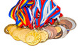 Sports Medal of the Russian Federation. Isolated on white backgr