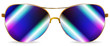 abstract blue sunglasses isolated on white background