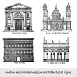 Vector: vector set: romanesque architectural style vector set: romanesque architectural style