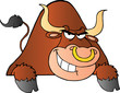 Brown Bull Over A Sign