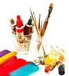 oil paints and brushes