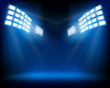 Row of floodlights. Vector illustration. Row of floodlights. Vector illustration.