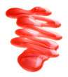 Red shower gel sample, isolated on white