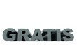 Schriftzug GRATIS graublau