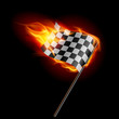 Vector: Burning checkered racing flag Burning checkered racing flag