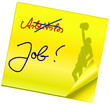 Haftnotiz - ARBEITSLOS - JOB