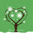 christmas tree heart shape card
