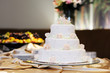 Beautiful delisious white wedding cake