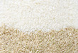 white rice and brown rice background texture