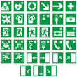 Rettungszeichen Schilder Set Piktogramm Zeichen Symbole