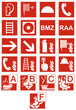 Brandschutzzeichen und Brandklassen Set Zeichen Symbol