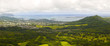 Panoramic image of a narrow tropical valley in Oahu
