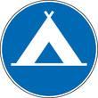 Gebotszeichen Zelten erlaubt Zeltplatz Schild Zeichen