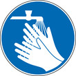 Gebotszeichen Hände waschen Schild Zeichen Symbol