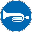 Gebotszeichen Horn Signalhorn Hupe Schild Zeichen