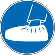 Gebotszeichen Überschuhe benutzen Schild Zeichen