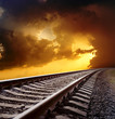 railway to horizon under dramatic sky railway to horizon under dramatic sky