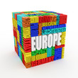 Europe. Box from name of european countries Europe. Box from name of european countries