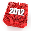 Photo : New year 2012. Cube consisting of the numbers
