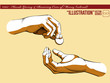 Vektor: Illustration #005 Hands Giving & Receiving Money_colored Illustration #005 Hands Giving & Receiving Money_colored