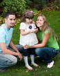 family in garden