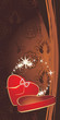 Red box on the decorative brown background. Holiday banner