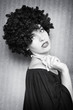 fashion model with afro hairstyle