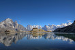Mont Blanc reflecting in Lake Blanc, Chamonix, France