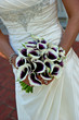 Closeup of a bride holding bouquet