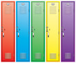 colorful school lockers