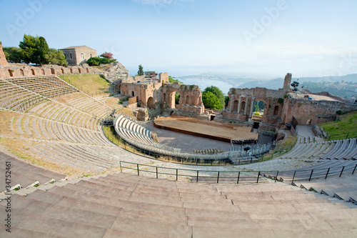 Photo: antique amphitheater Teatro Greco, Taormina antique amphitheater Teatro Greco, Taormina