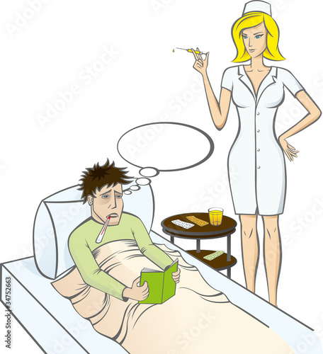 Vector: sick man sick man