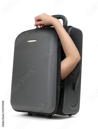 Photo: Unreal cool woman's hand suitcase with inside Unreal cool woman's hand suitcase with inside
