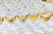 glass drink white wine on buffet outdoor party
