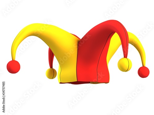 Illustration: jester hat isolated on white jester hat isolated on white