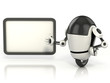 robot showing blank board robot showing blank board