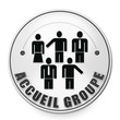 Panneau "accueil groupe" noir et blanc Panneau "accueil groupe" noir et blanc