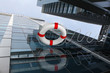 Rescue ring against skyscrapers