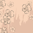 Pink backgriund with sakura flowers Pink backgriund with sakura flowers