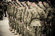 soldiers during the drill on the square