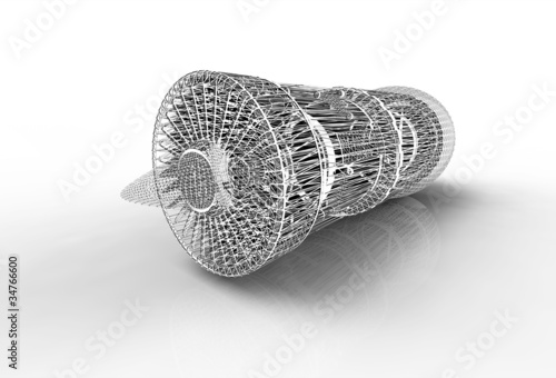 Illustration: The engine of airplane The engine of airplane