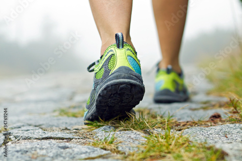 Photo: Walking exercise, sport shoes Walking exercise, sport shoes