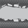 Vector: Hexagon metallic background under hole Hexagon metallic background under hole
