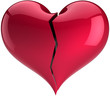 Broken heart shape divorce abstract. Love the end symbol