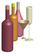 Various Bottles of Wine and Champagne with Glasse
