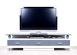 A modern white TV Cabinet on white blackground