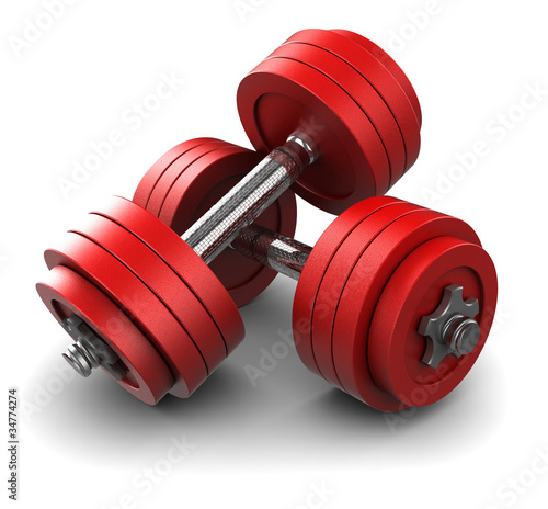 Illustration: red dumbbells red dumbbells